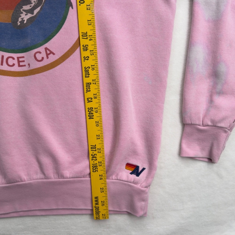 Aviator Nation Crewneck Sweatshirt Womens L Pink Pullover Venice Beach Surfer - Picture 8 of 8